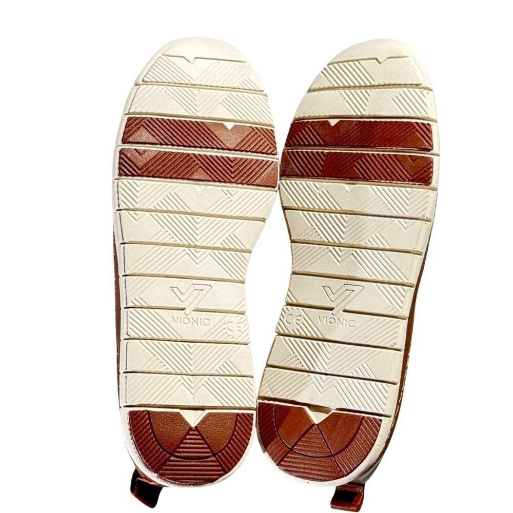 Vionic Fresh Liden Womens Casual Slip-On Shoes Size 7 Brown Leather With White R - Picture 5 of 11